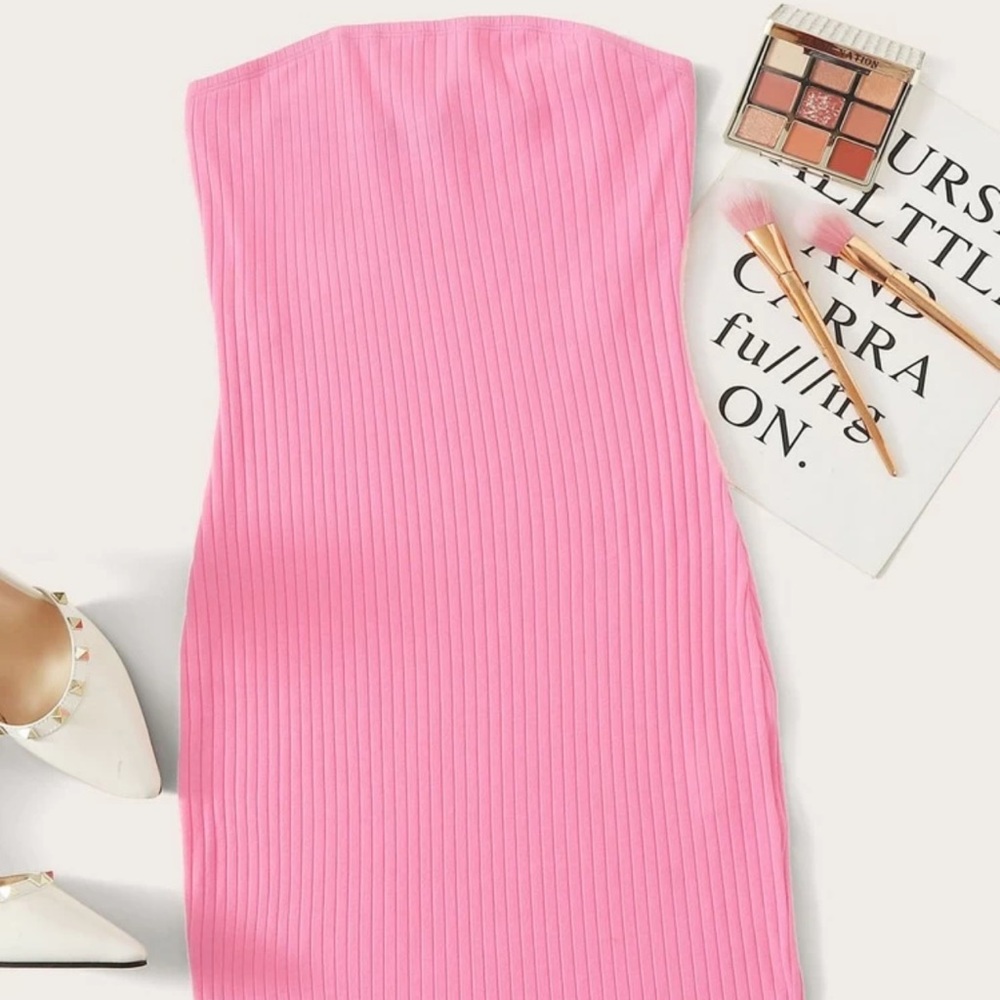 pink tube dress